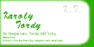 karoly tordy business card